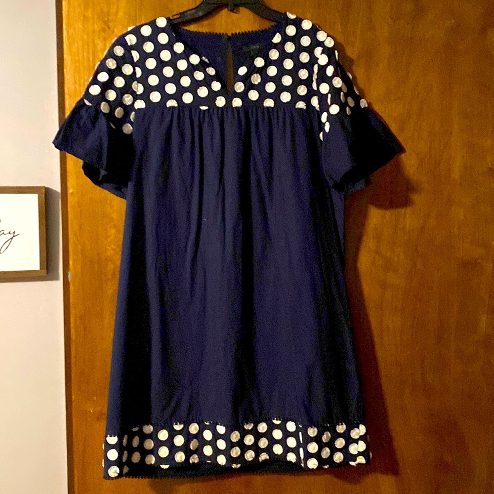 J Crew Blue dress with beautiful detail